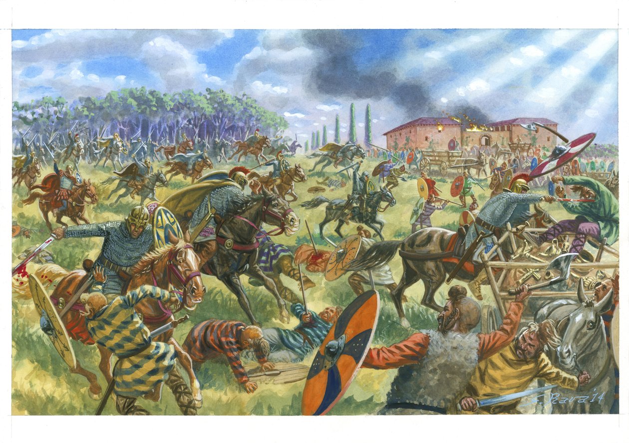 A cavalaria romana combate o exército franco de Giuseppe Rava