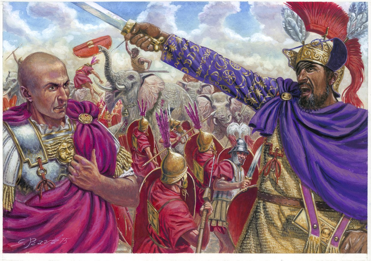 Cipião Africano e Aníbal - Ilustração de Giuseppe Rava de Giuseppe Rava