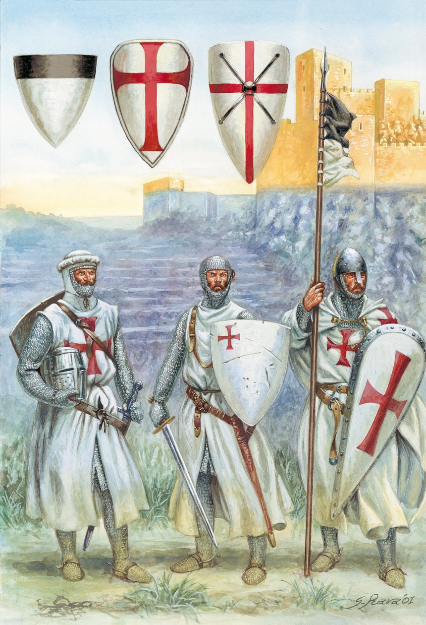 Cavaleiros Templários (Ilustração) de Giuseppe Rava