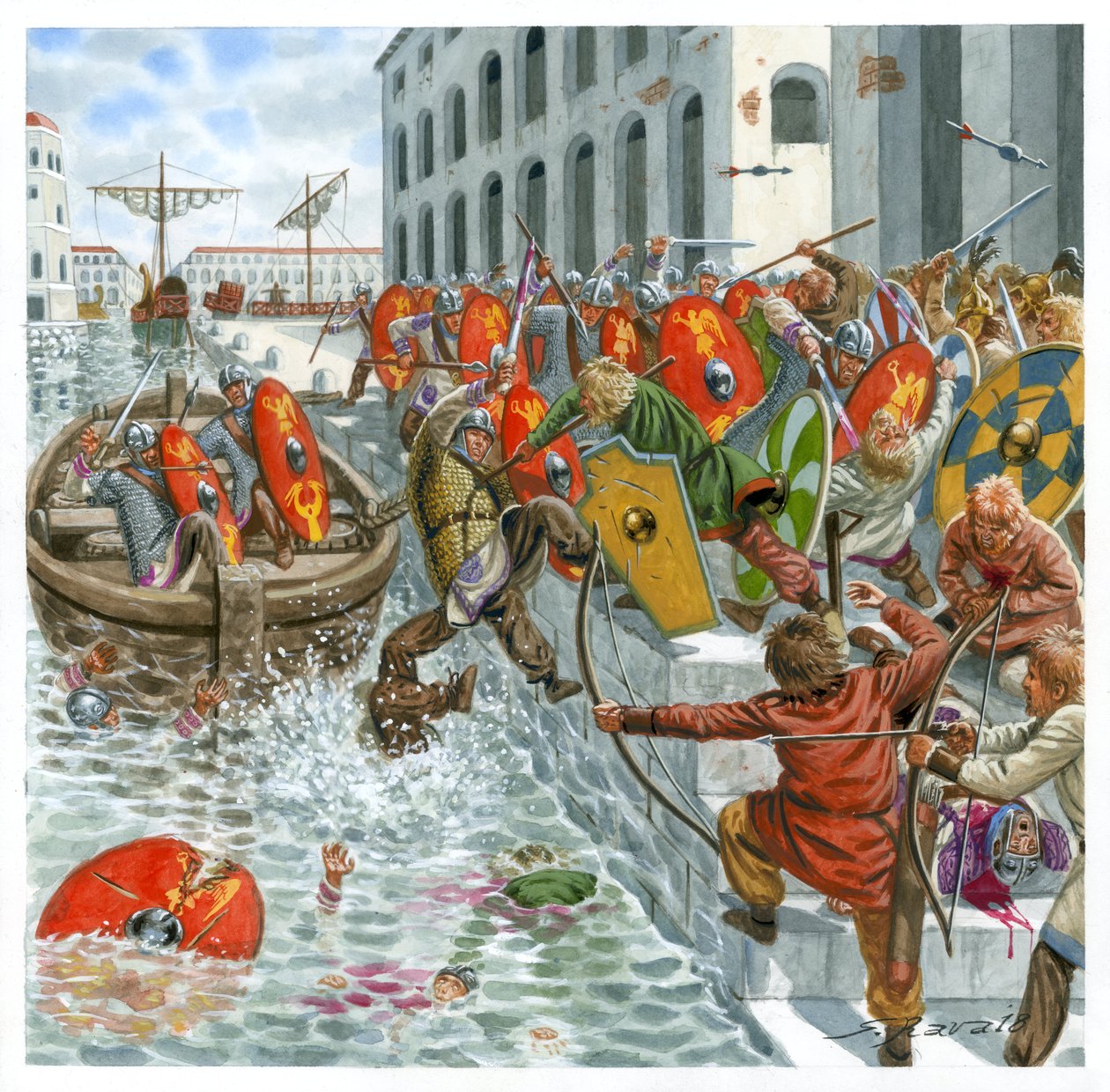 Os visigodos invadem Óstia 410 a.C. de Giuseppe Rava
