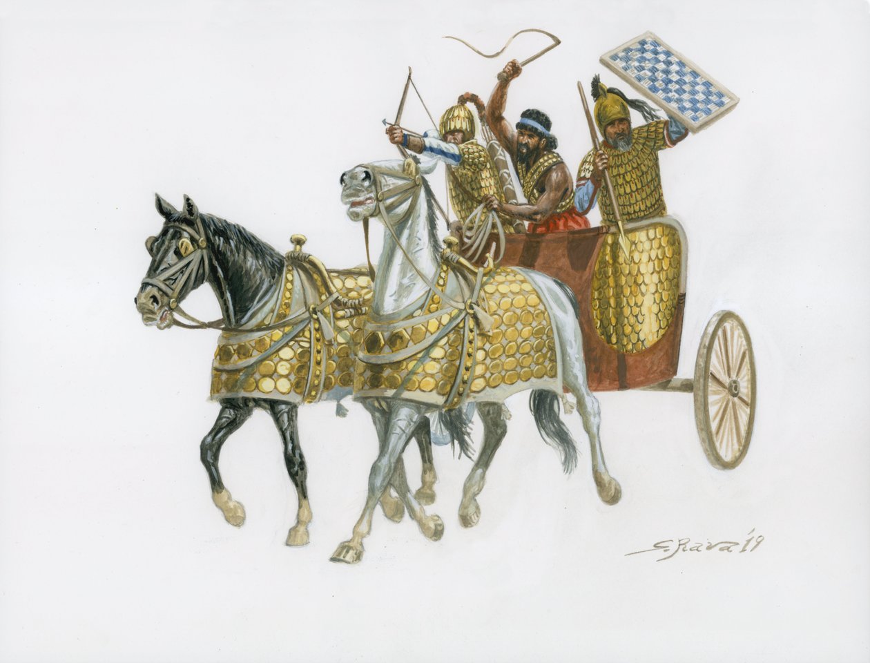 Carro de guerra cananeen Século XV AC de Giuseppe Rava