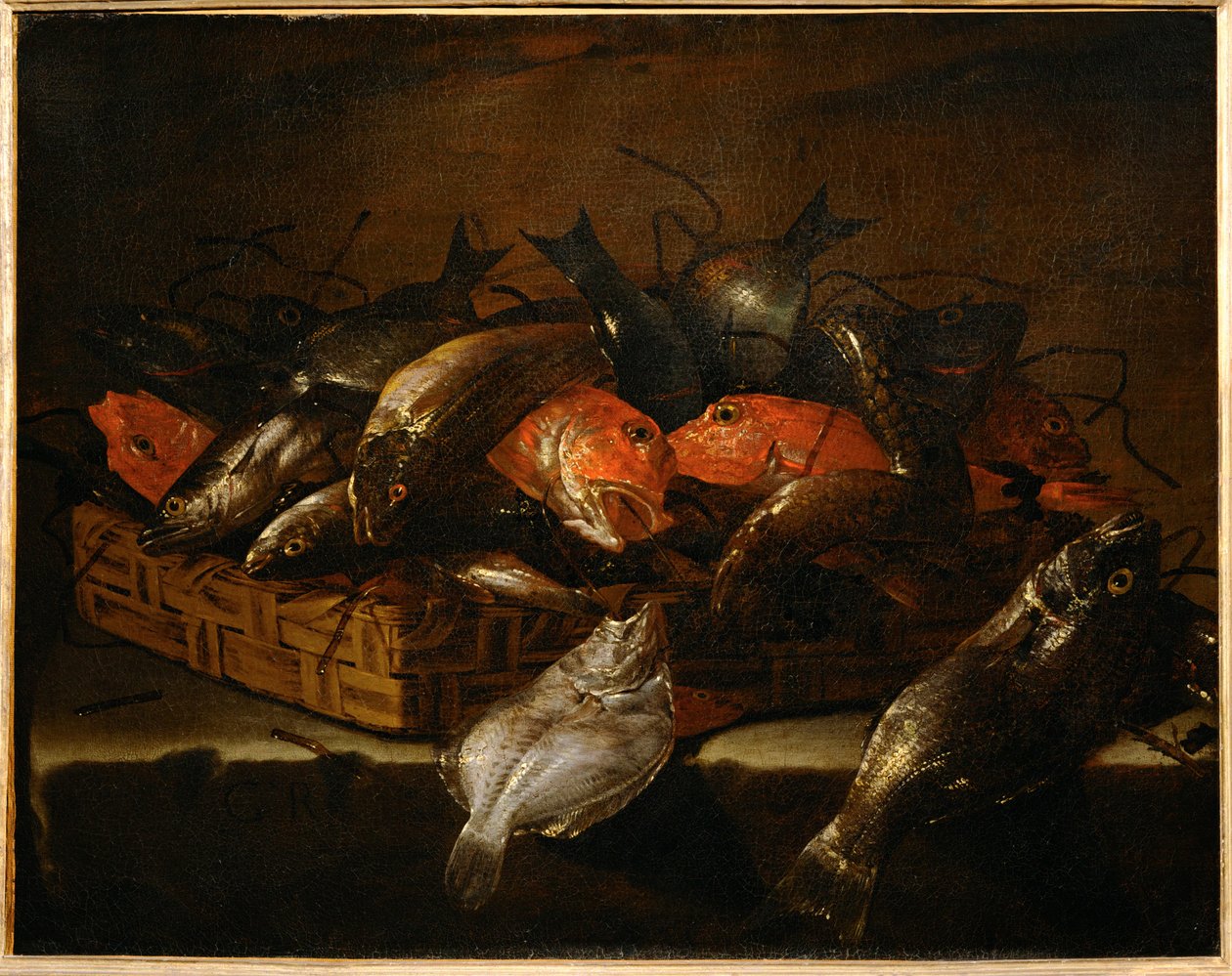 Natureza-morta com peixes ... de Giuseppe Recco