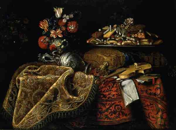 Natureza Morta (óleo sobre tela) de Giuseppe Recco