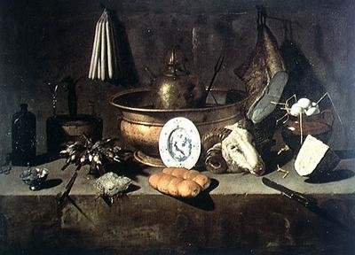 Ainda vida em uma cozinha de Giuseppe Recco