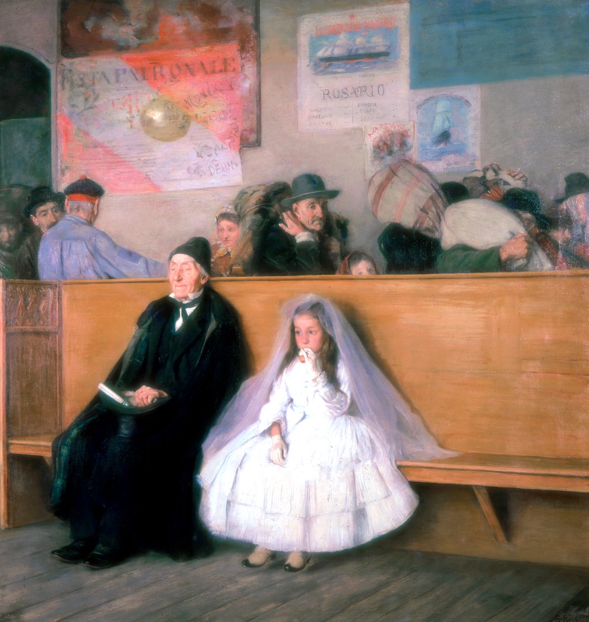 Na estação, c1870-1900 de Giuseppe Ricci