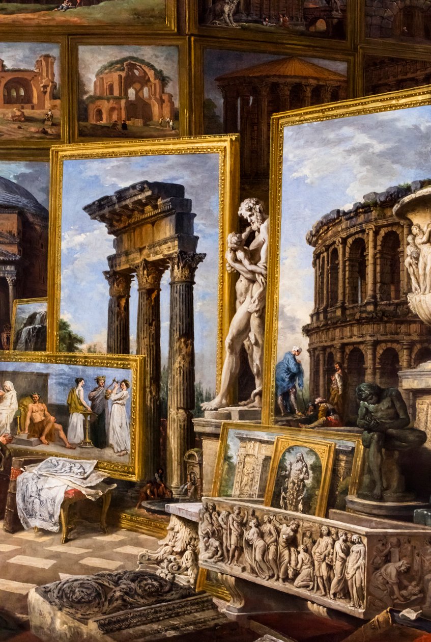 Roma Antiga, cerca de 1754/57 (Óleo sobre tela) de Giuseppe & Salvi Nicola (1697-1751) Pannini