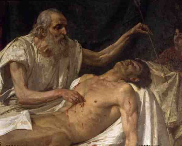 St. Sebastian (óleo sobre tela) (detalhe) (ver 135238) de Giuseppe Sciuti