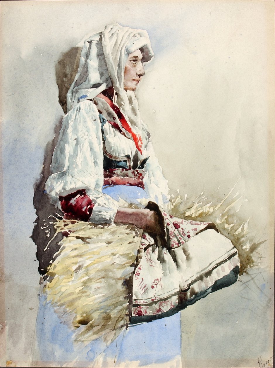 Mulher camponesa italiana de Giuseppe Signorini