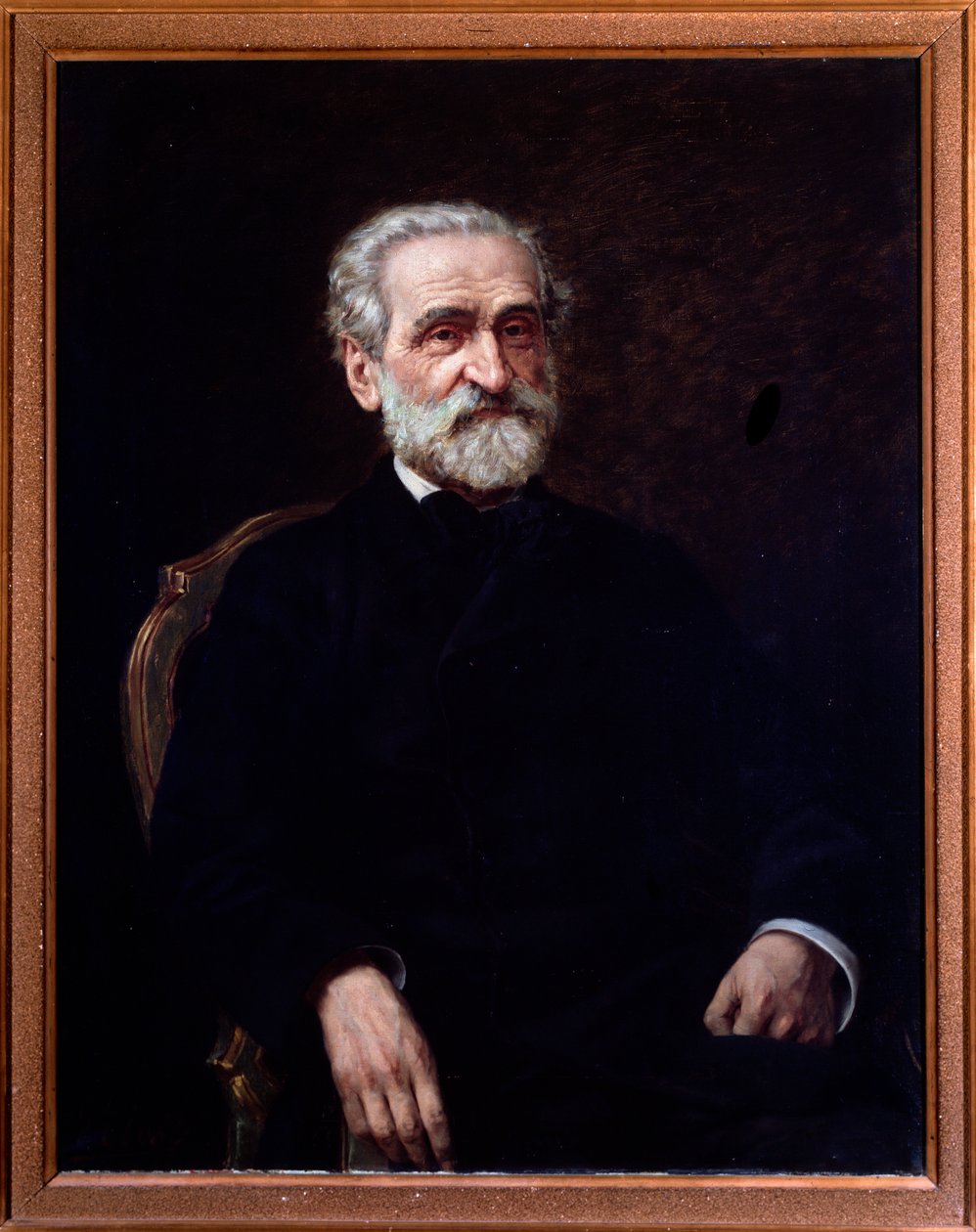 Retrato de Giuseppe Verdi (1813-1901) compositor italiano. Bolonha, museu de música cívica de Giuseppe Tivoli