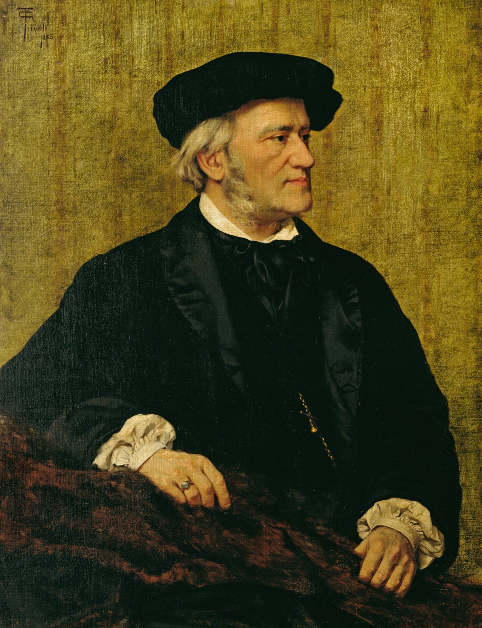 Retrato de Richard Wagner (1813-83) 1883 (óleo sobre tela) de Giuseppe Tivoli