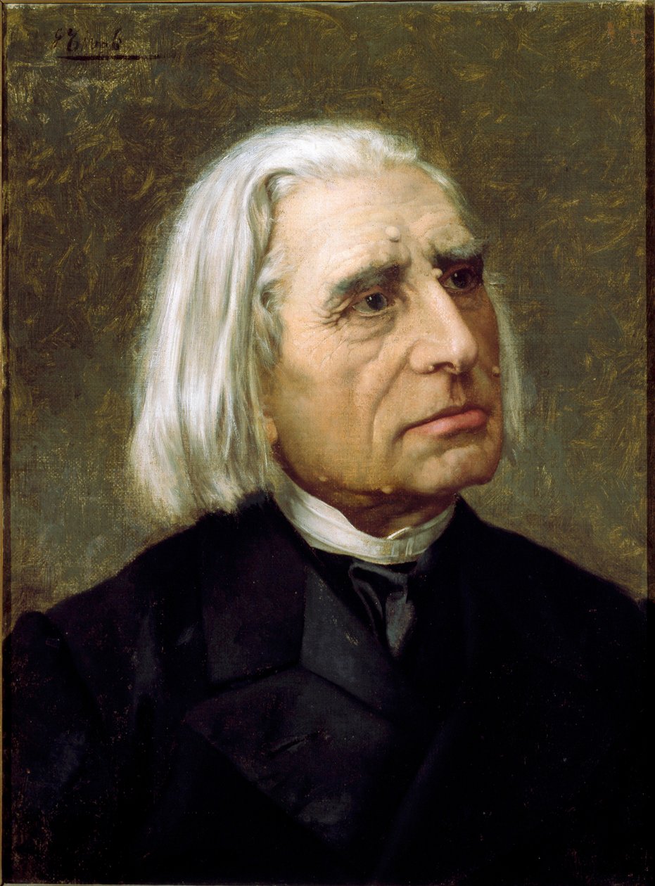 Retrato do compositor e pianista húngaro Franz Liszt (1811-1886) idade Pintura de Giuseppe Tivoli (1854-1925) Bolonha, Civico Museo Bibliografico Musicale de Giuseppe Tivoli