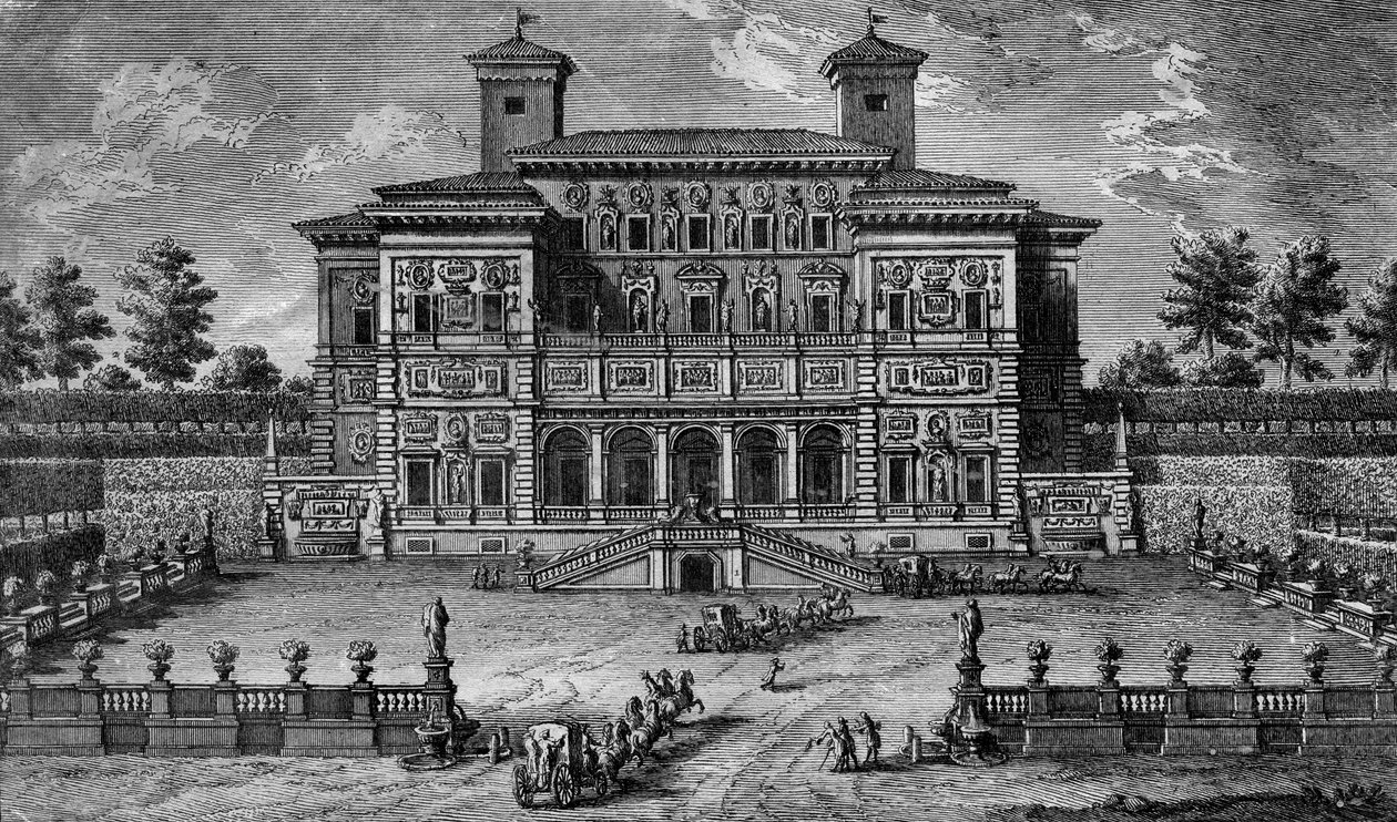 O Casino e Villa Borghese, perto de Roma, século XVIII. de Giuseppe Vasi