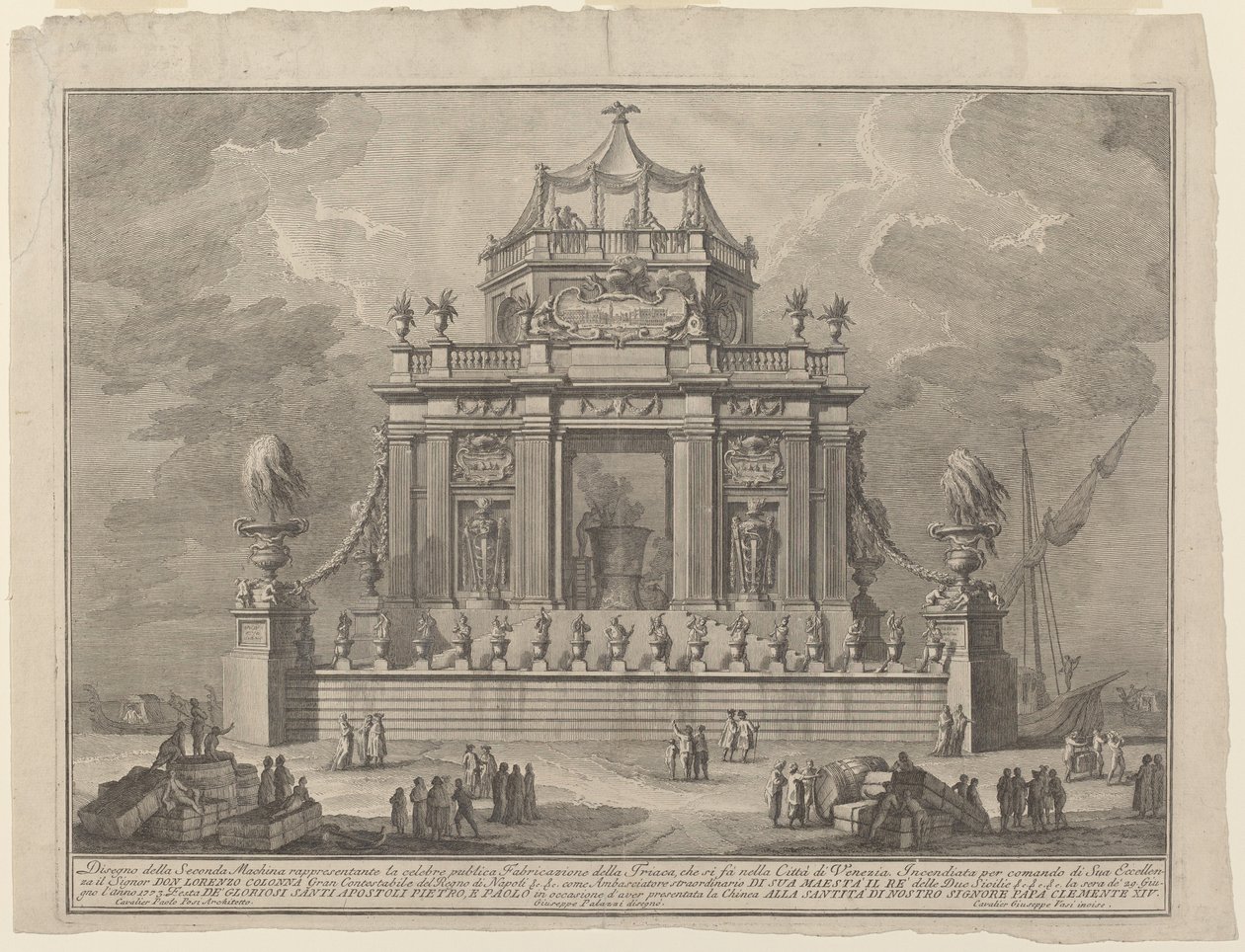 A preparação de Theriac em Veneza, para o Festival "Chinea" de Giuseppe Vasi after Giuseppe Palazzi