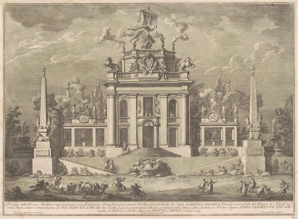 A primeira máquina para a China de 1769: uma "deliciosa" de Giuseppe Vasi, after Giuseppe Palazzi, after Paolo Posi