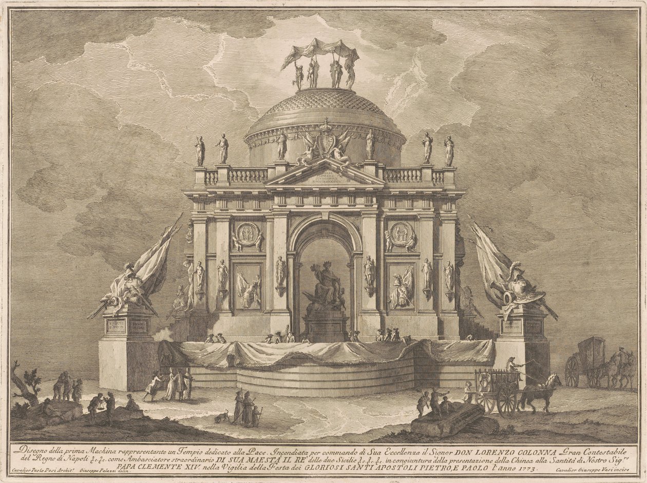 A Prima Macchina para a Chinea de 1773: O Templo da Paz de Giuseppe Vasi, after Giuseppe Palazzi, after Paolo Posi