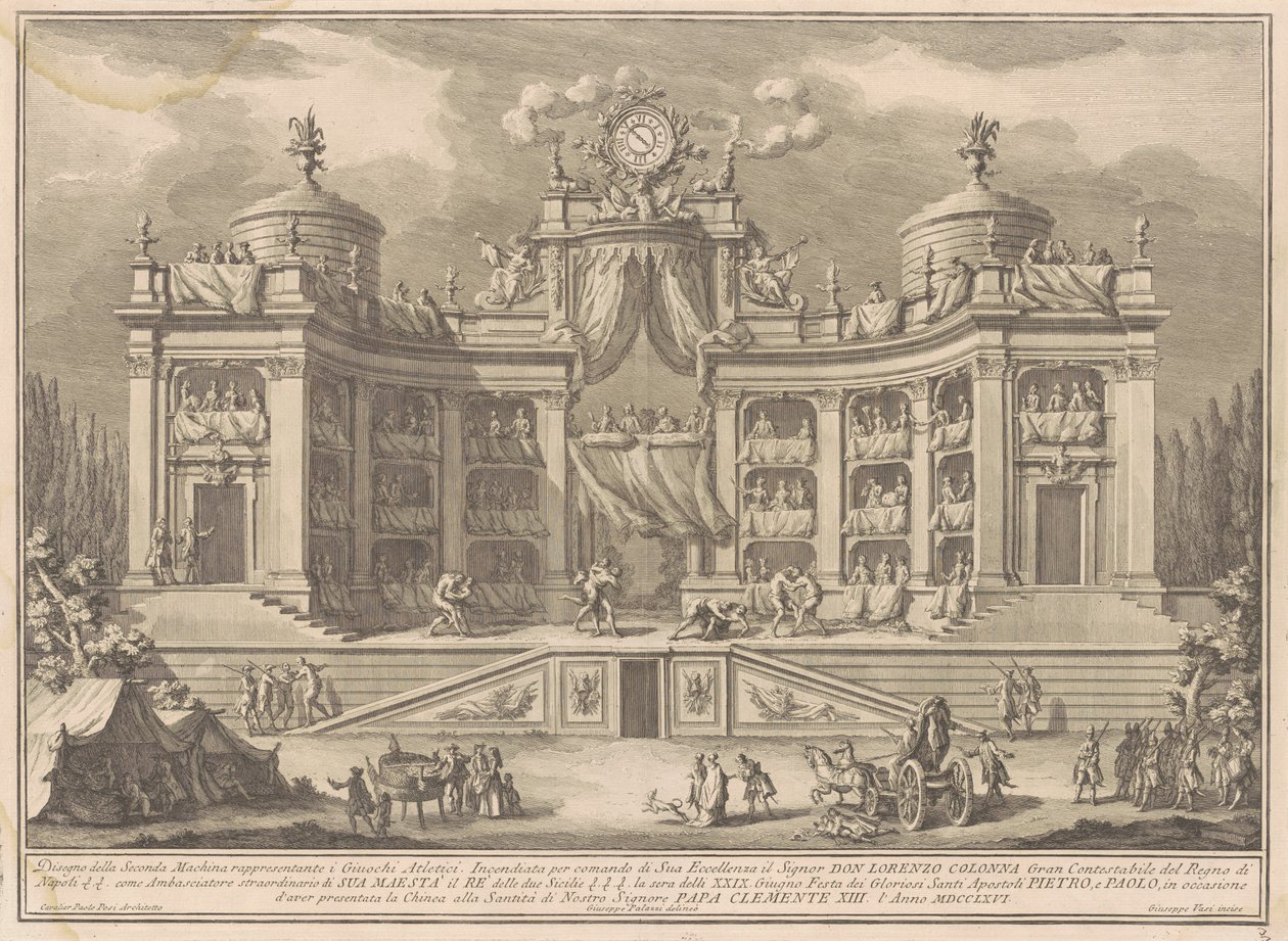 A Seconda Macchina para a China de 1766: um teatro para jogos atléticos de Giuseppe Vasi, after Giuseppe Palazzi, after Paolo Posi