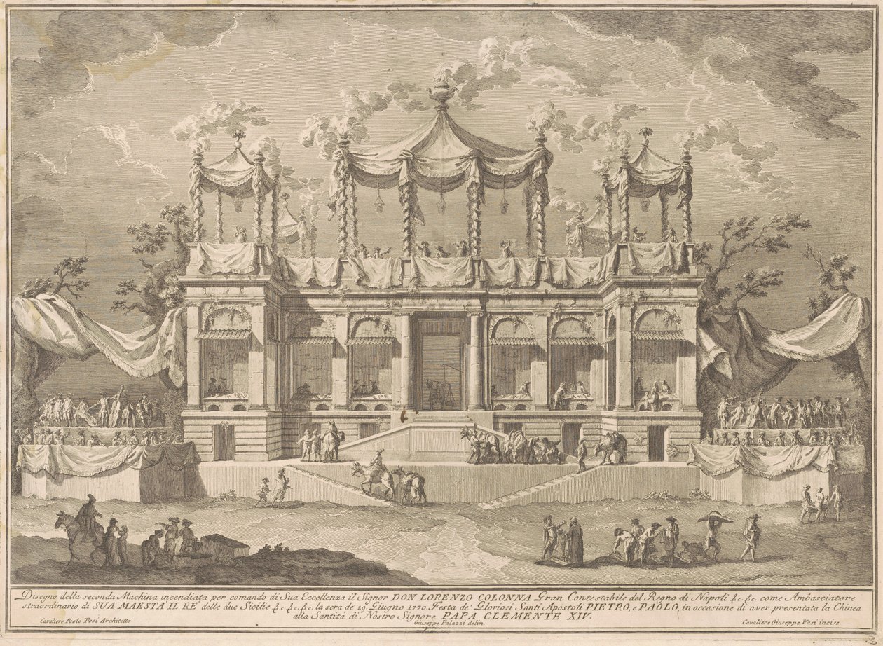 A Seconda Macchina para a Chinea de 1770: o pórtico do mercado de peixe de Giuseppe Vasi, after Giuseppe Palazzi, after Paolo Posi