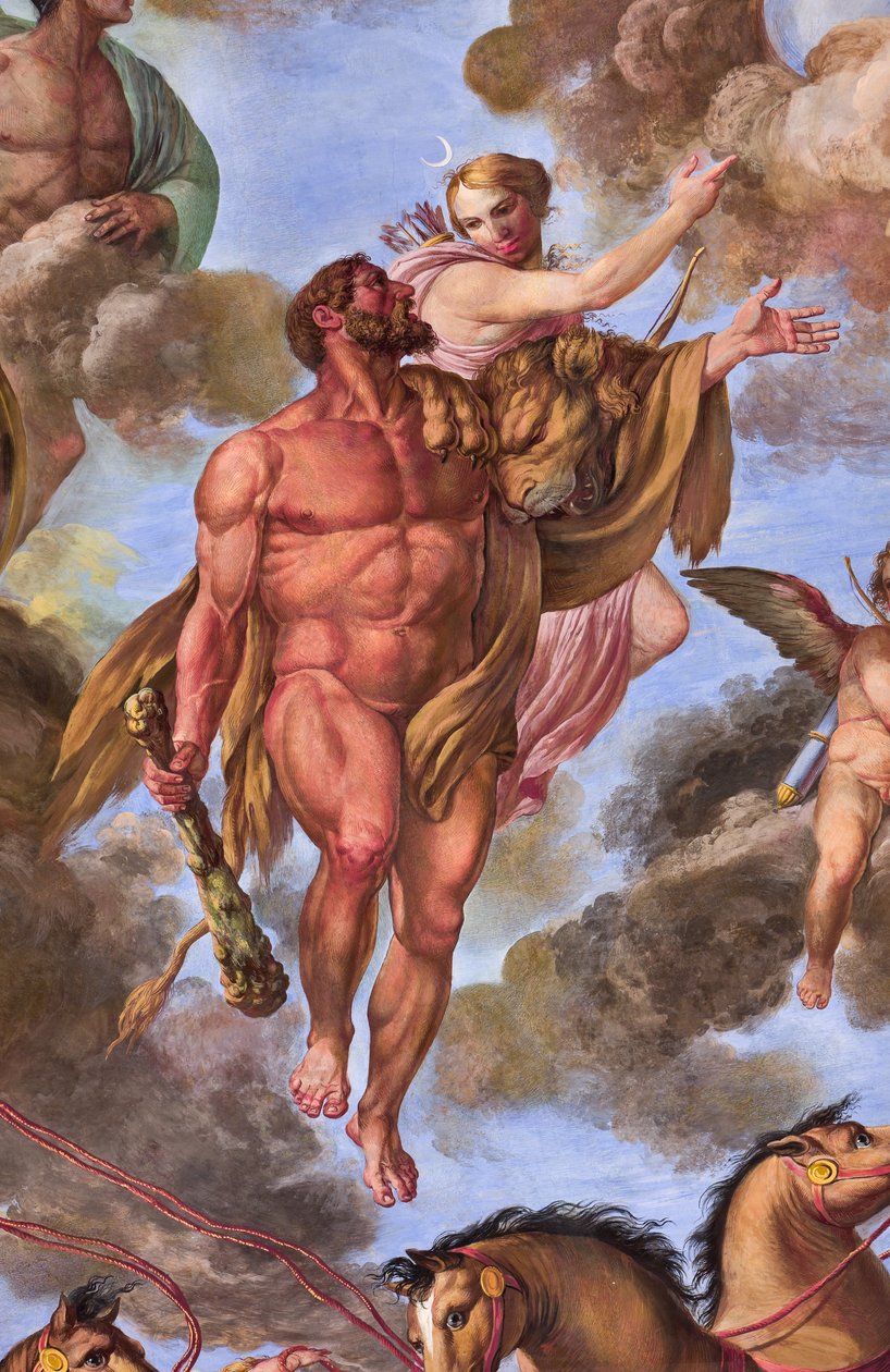 Detalhe representando Ártemis, Apoteose de Hércules de Giuseppe Velasco