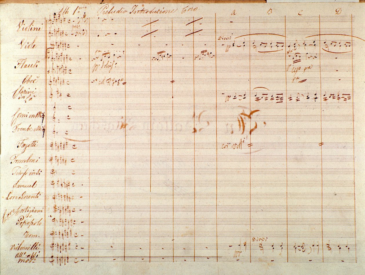 Página da primeira edição da partitura de Un ballo in maschera, ópera de Giuseppe Verdi de Giuseppe Verdi