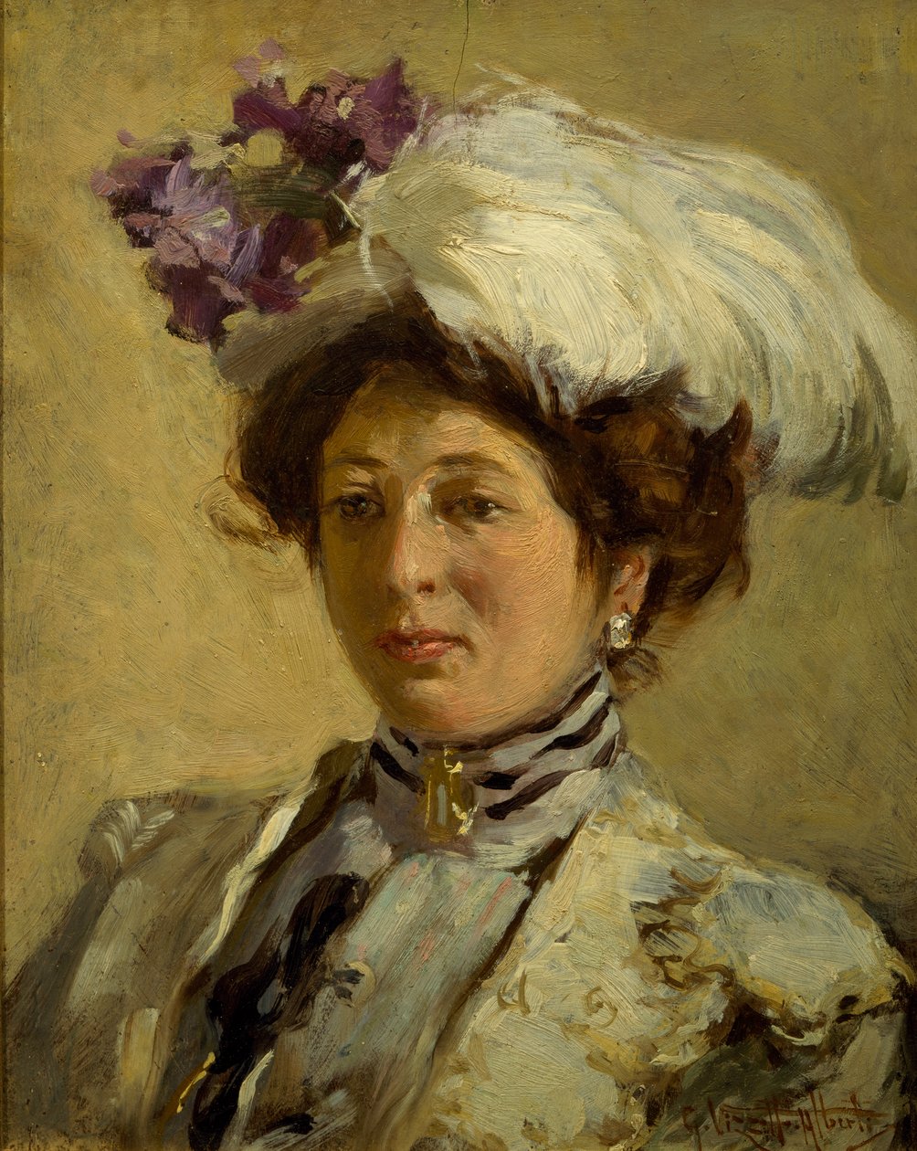 Retrato da Condessa Ida Antonio Zeno, de Giuseppe Alberti Vizzotto (1862-1931) de Giuseppe Vizzotto Alberti