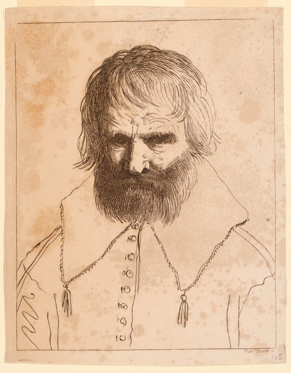 Cabeça de um homem de Giuseppe Zocchi