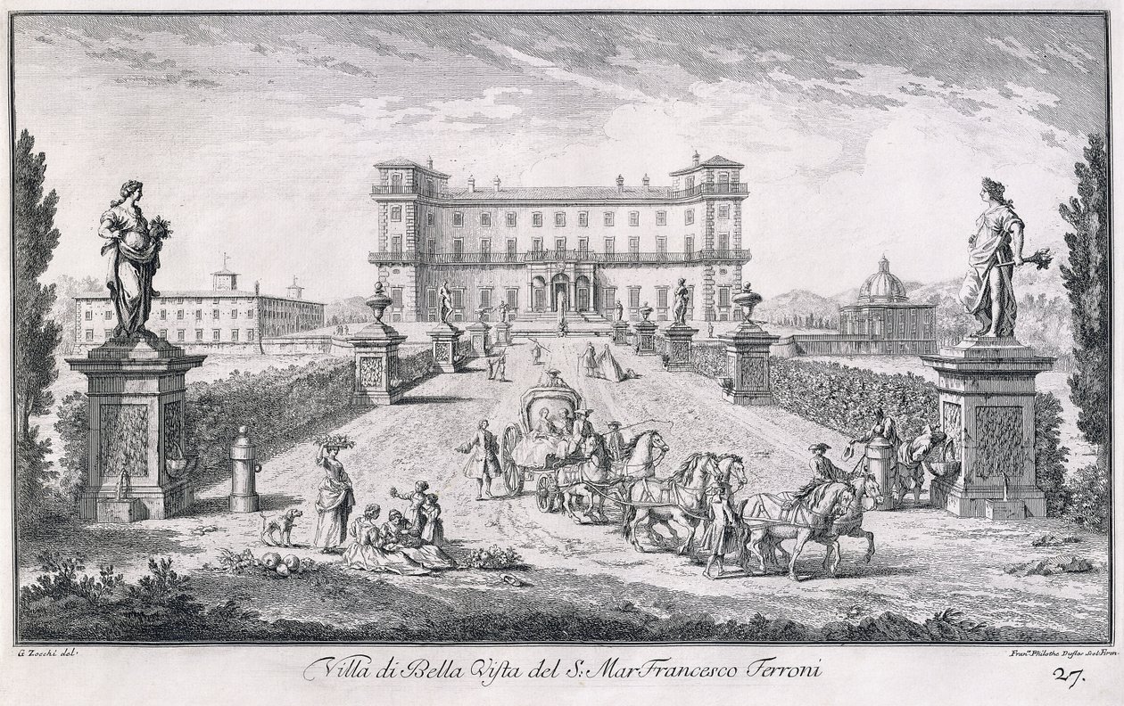 Villa di Bella Vista, Placa 27, de &39;Views de Giuseppe Zocchi