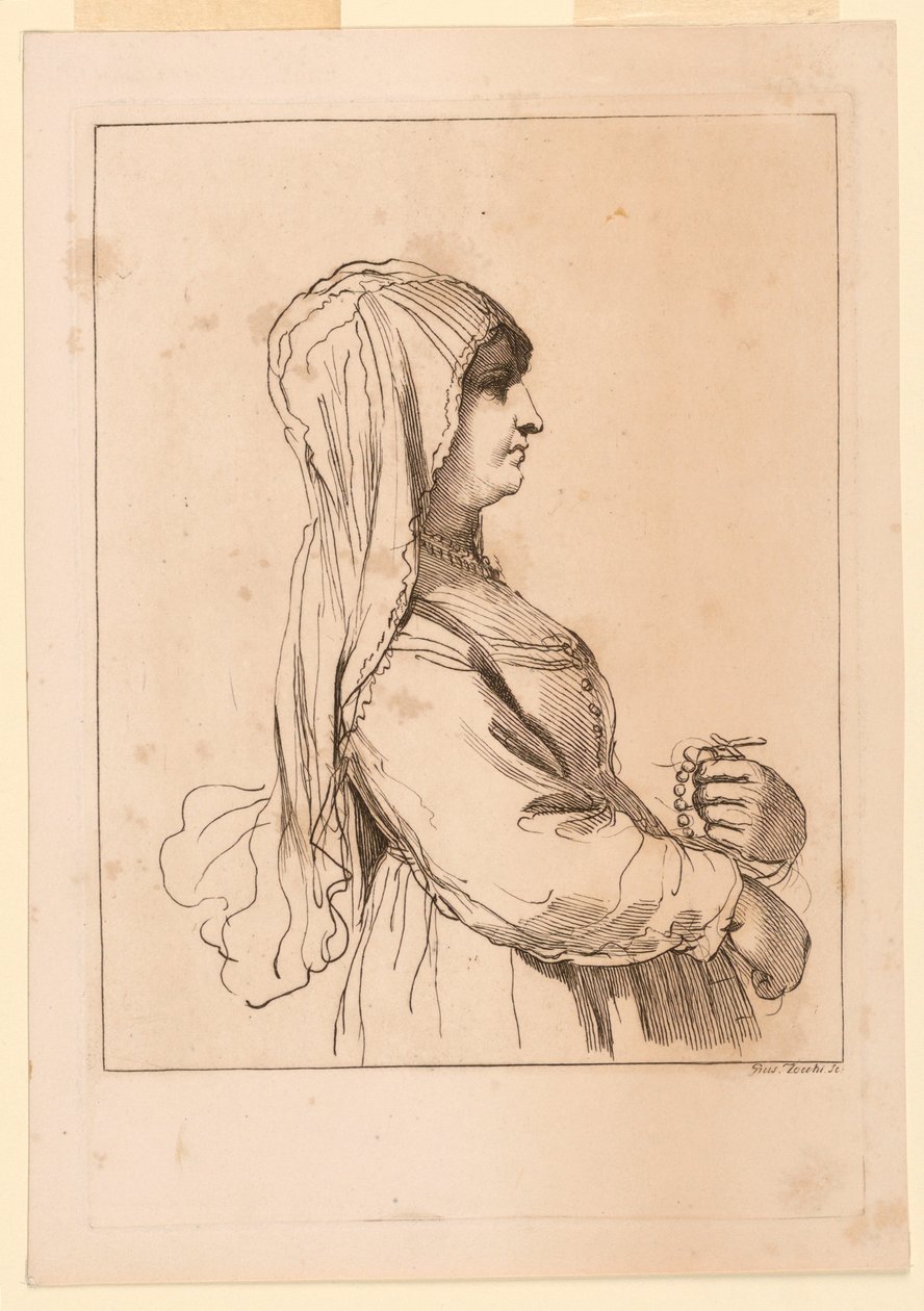 Mulher com um rosário de Giuseppe Zocchi