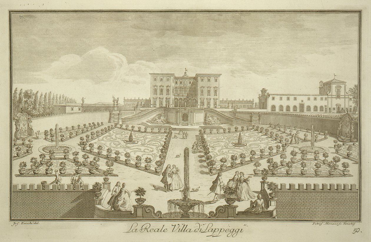 Villa Lappeggi, de vistas da Toscana, publicado c.1744-57 de Giuseppe Zocchi
