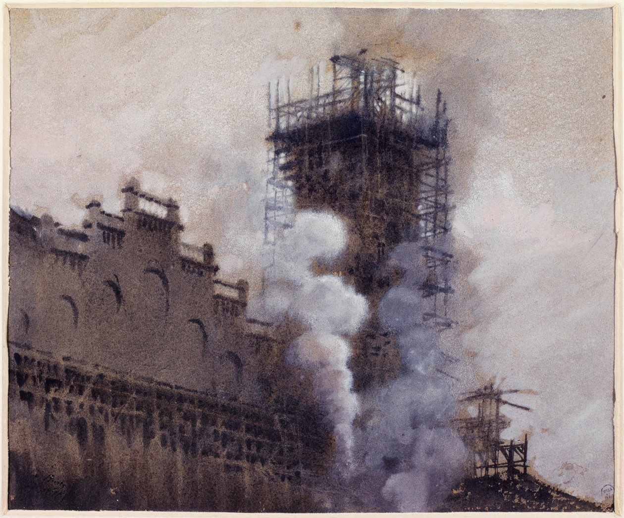 A construção do Trocadéro em 1876 de Giuseppe de Nittis