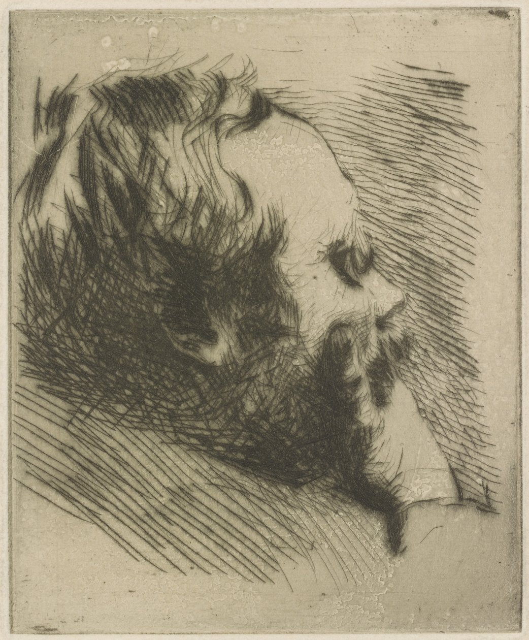 Retrato de Edgar Degas, 1875 (drypoint) de Giuseppe de Nittis
