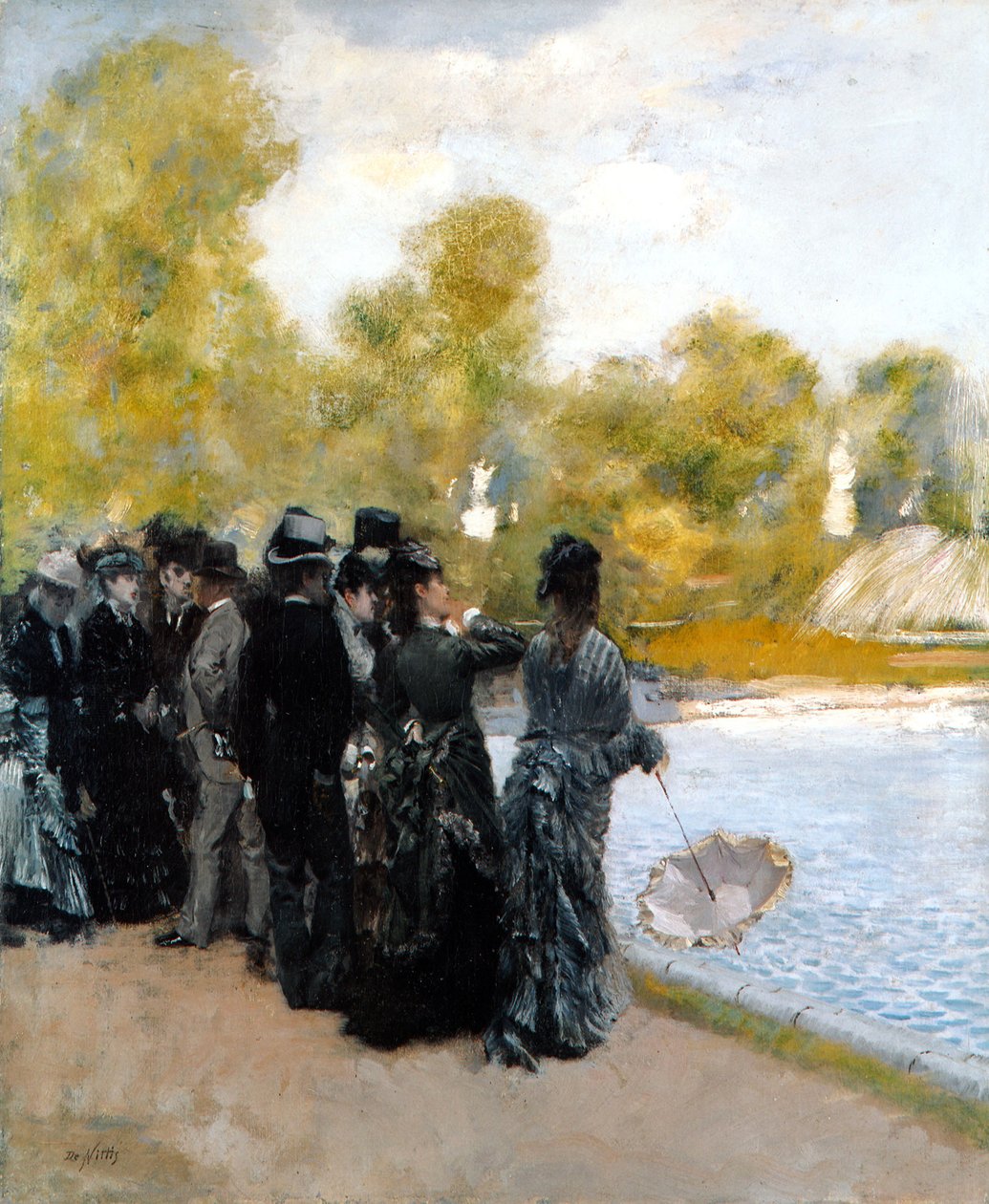 A piscina no Jardin du Luxembourg de Giuseppe de Nittis