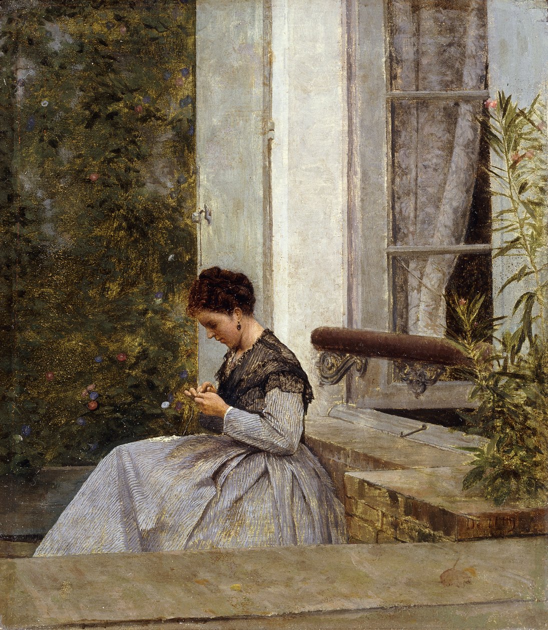 Uma mulher em crochê, de Giuseppe or Joseph de Nittis
