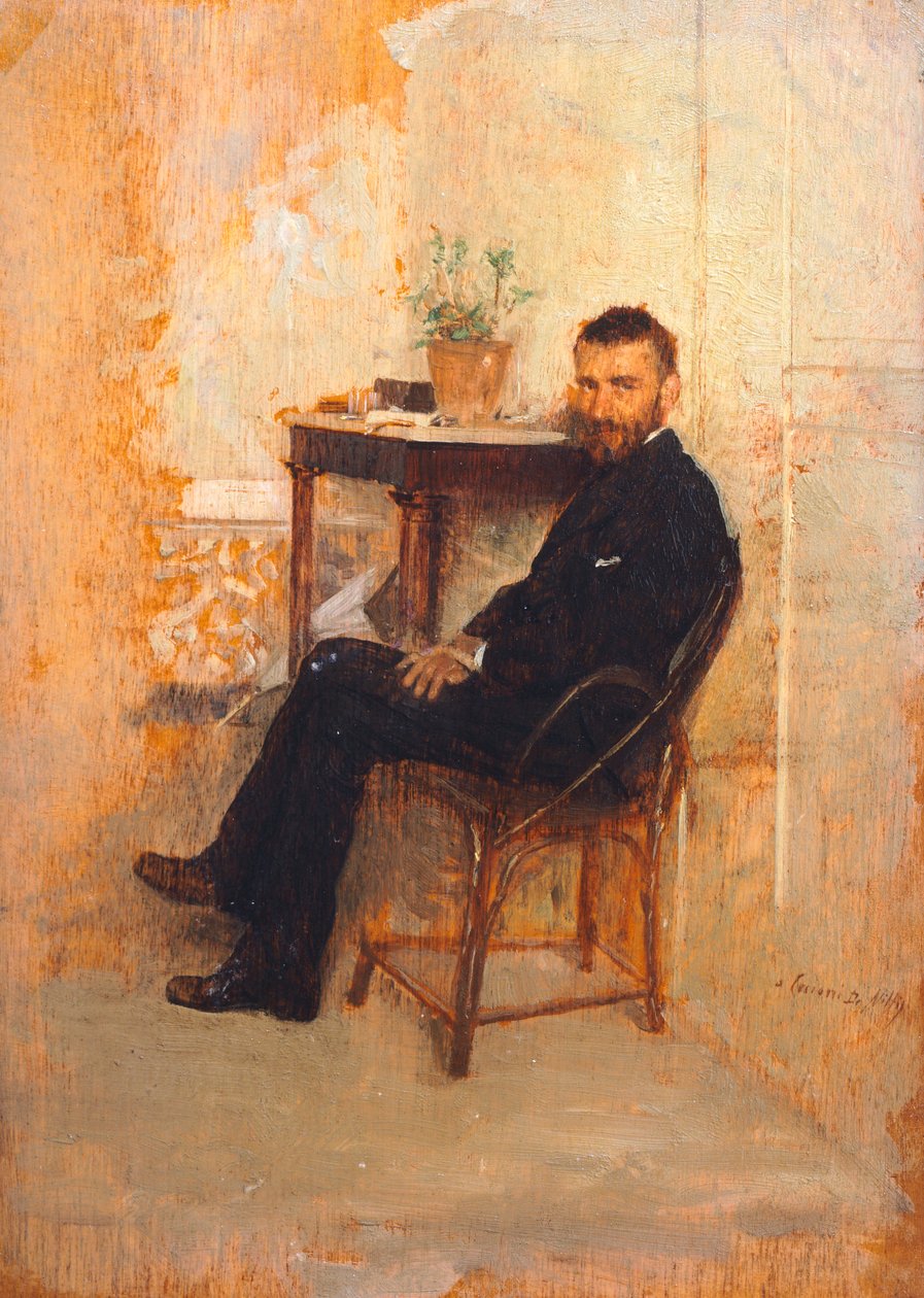 Retrato de Adriano Cecioni, de Giuseppe de Nittis (1846-1884) de Giuseppe or Joseph de Nittis