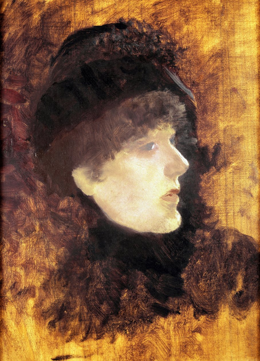 Retrato de Sarah Bernhardt. Pintura de Giuseppe De Nittis (1846-1884) de Giuseppe or Joseph de Nittis