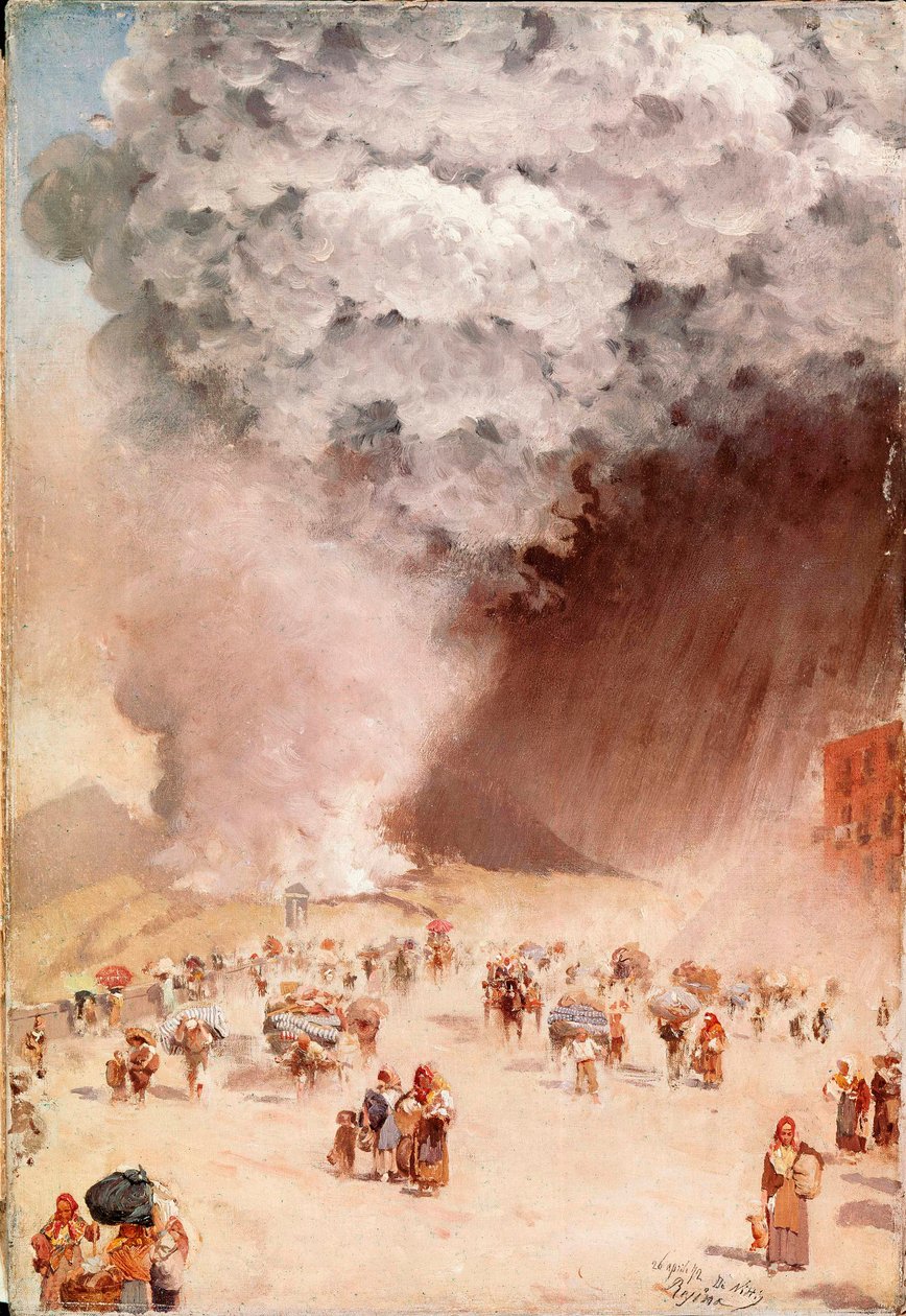 Chuva de cinzas ou “” a erupção da Vesuve ”” Pintura de Giuseppe De Nittis de Giuseppe or Joseph de Nittis