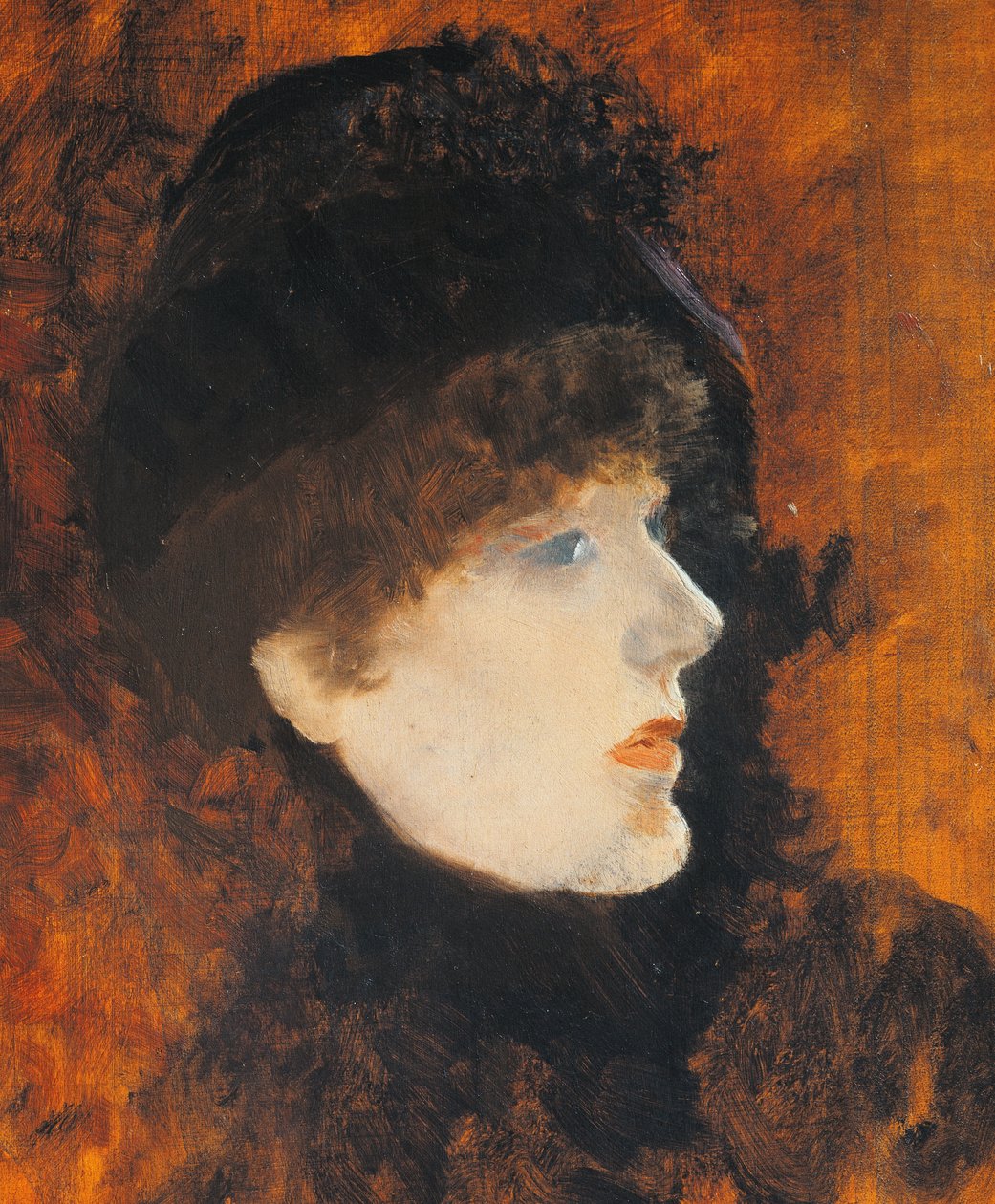 Sarah Bernard, de Giuseppe de Nittis (1846-1884), óleo sobre painel, 35x265 cm de Giuseppe or Joseph de Nittis