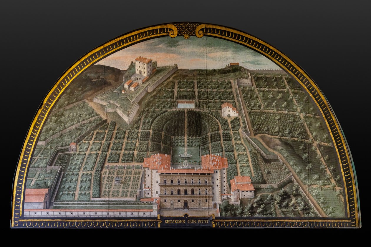 Palácio Pitti, Jardins de Buboli e Forte Belvedere em Florença de Giusto Utens