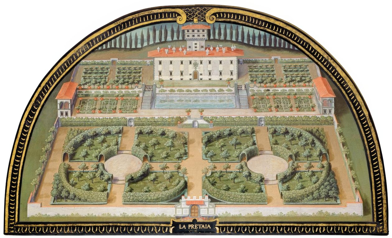Villa Medicea La Petraia (no núcleo medieval, residência da família Brunelleschi, 1575-89 para Ferdinando I de Giusto Utens