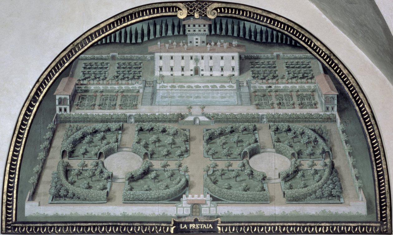 Villa della Pretaia a partir de uma série de lunetas que retratam as vistas das villas Medici de Giusto Utens
