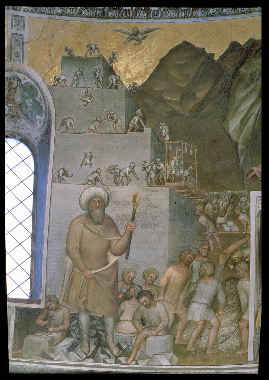 Construção da Torre de Babel, 1360-70 de Giusto di Giovanni de Menabuoi