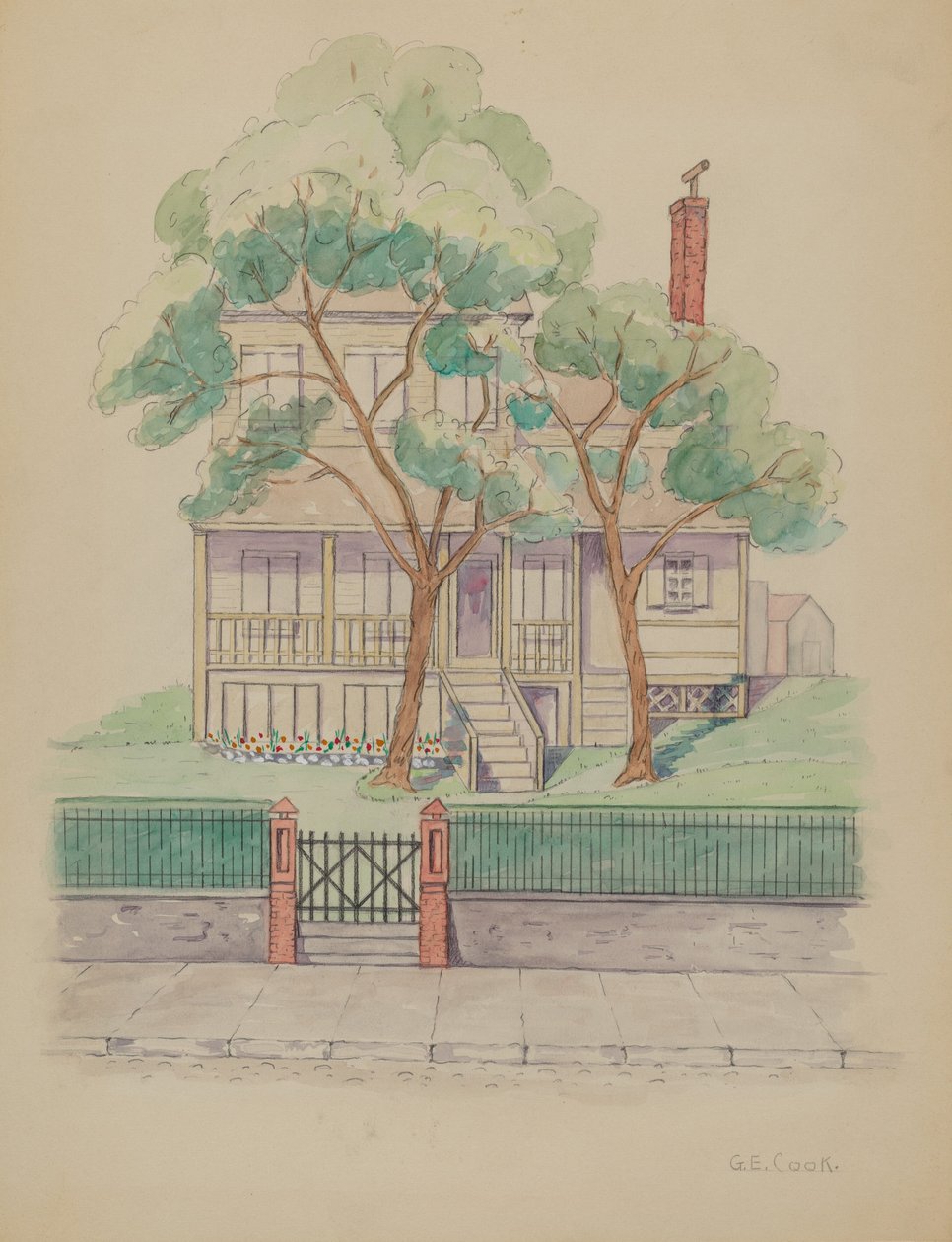 Stewart House, c. 1936. de Gladys Cook