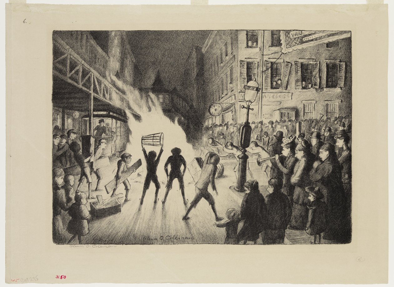 Fogueira da noite da eleição, 1928 de Glenn O Coleman
