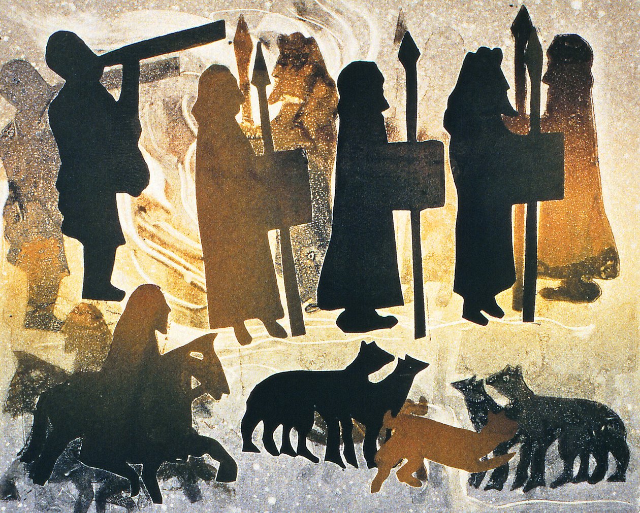 Viagem Pictish, 2000 (monoprint) de Gloria Wallington
