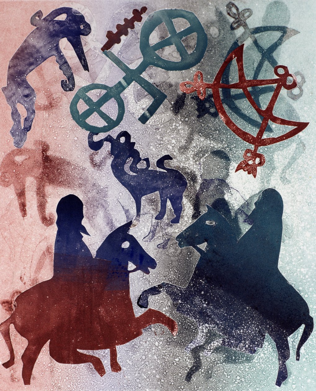 Pictish Riders, 1996 (monótipo) de Gloria Wallington