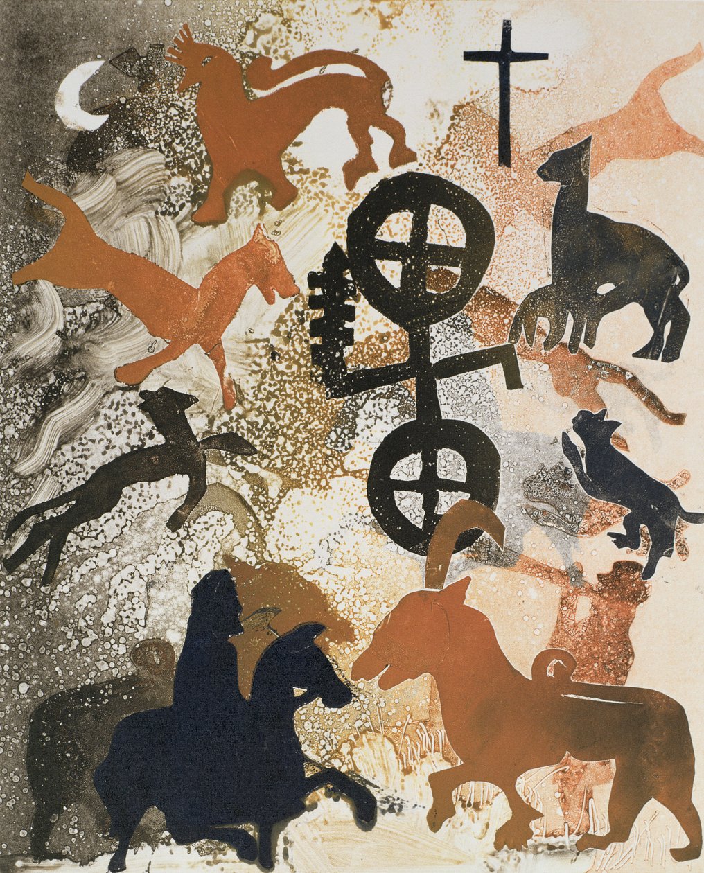 Pictish Symbols of Stone, 1995 (monótipo) de Gloria Wallington