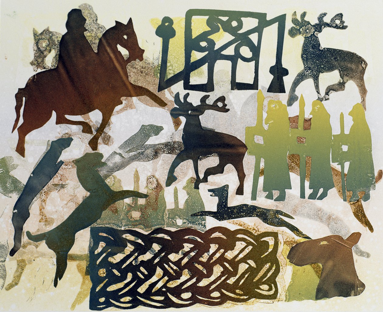 Viajantes Antigos, 1995 (monótipo) de Gloria Wallington