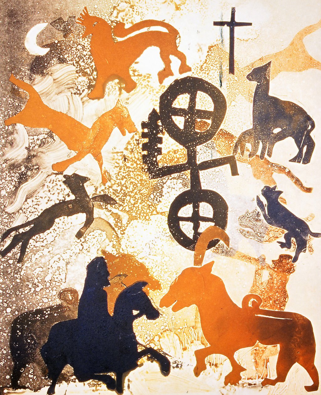 Moonlight, 2000(monoprint) de Gloria Wallington