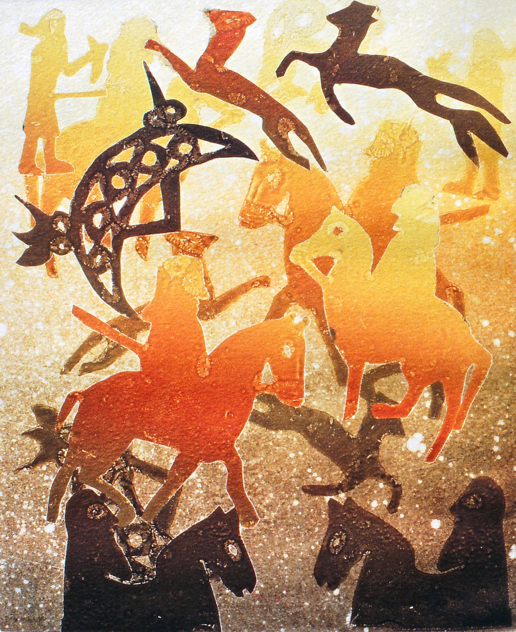 Caça Pictish 2000 (monoprint) de Gloria Wallington
