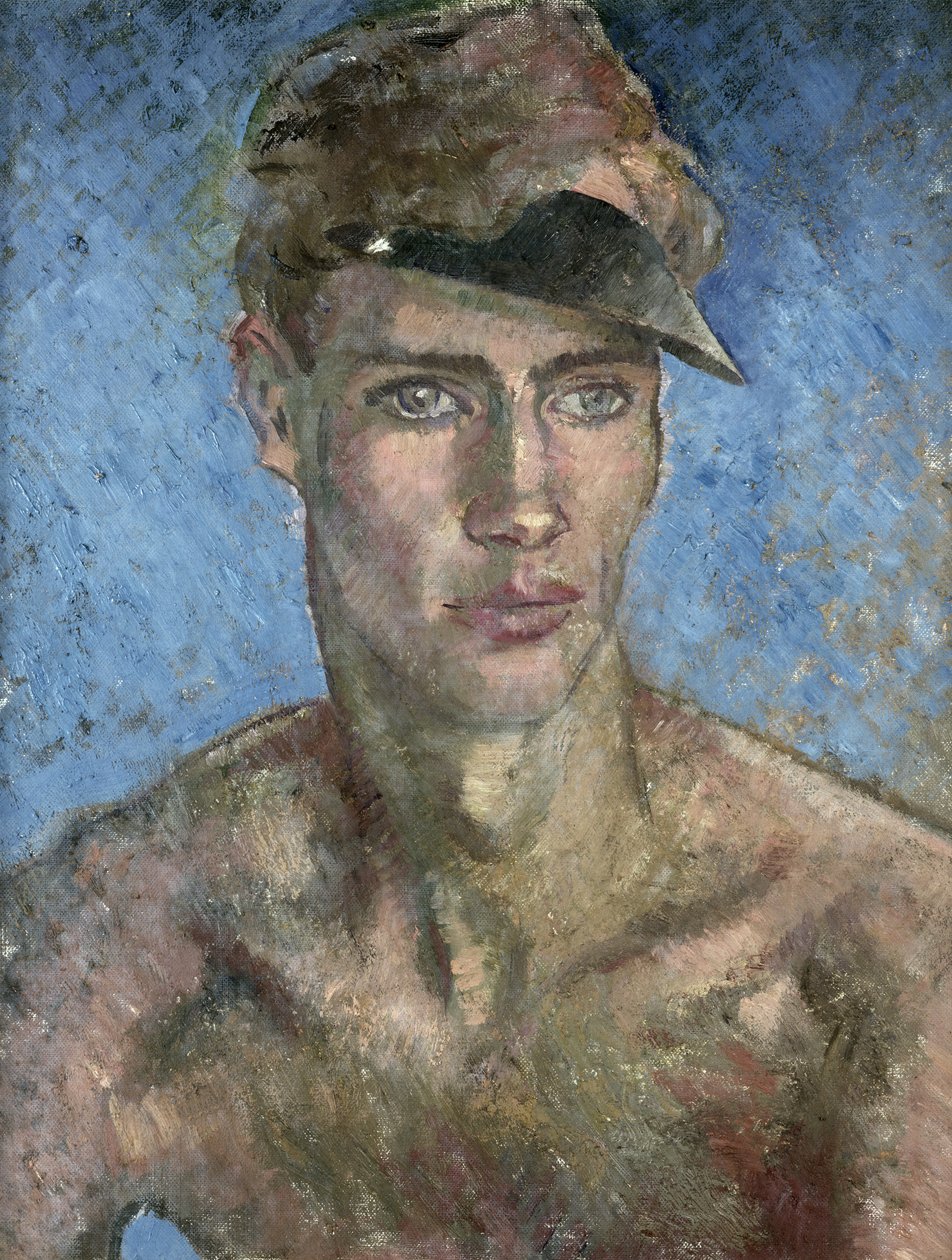 Jovem vestindo uma pala de sol de Glyn Warren Philpot
