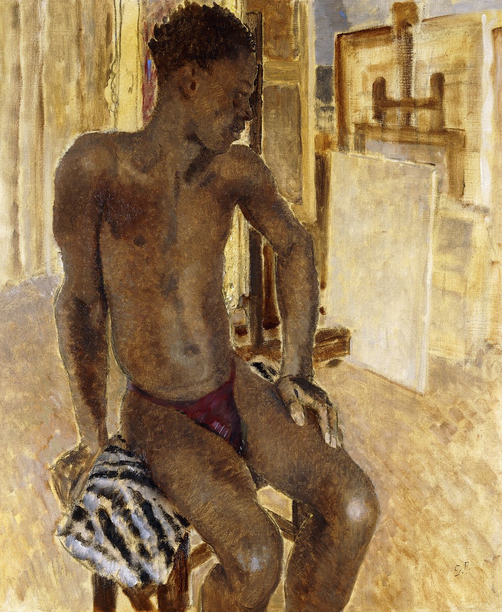 Modelo Preto no Estúdio de Glyn Warren Philpot